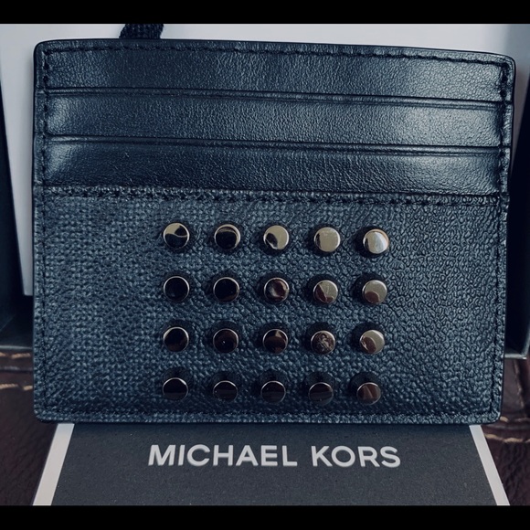 Michael Kors Jet Set Card Case Studded Wallet, NIB - Picture 2 of 6